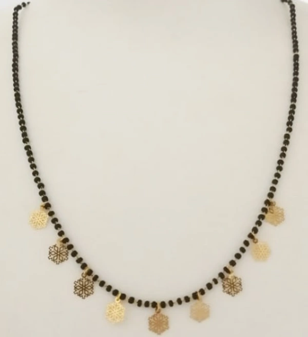 Dream Shades Yellow Gold Dainty Mangalsutra - Gold, 18"